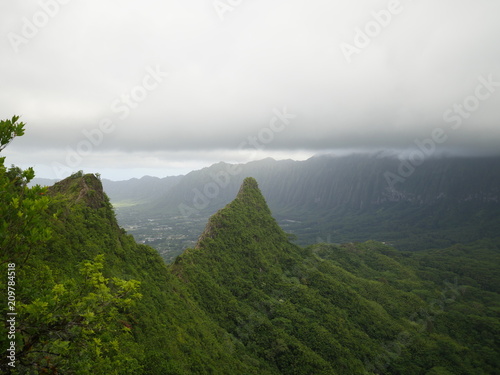 mountains view in Hawaii Olomana three peaks hike adventure photo