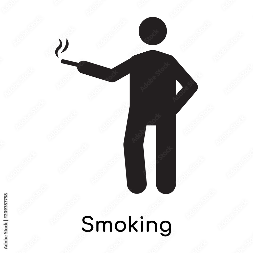 Smoking icon vector sign and symbol isolated on white background, Smoking logo concept icon Smoking icon vector sign and symbol isolated on white background, Smoking logo concept icon
