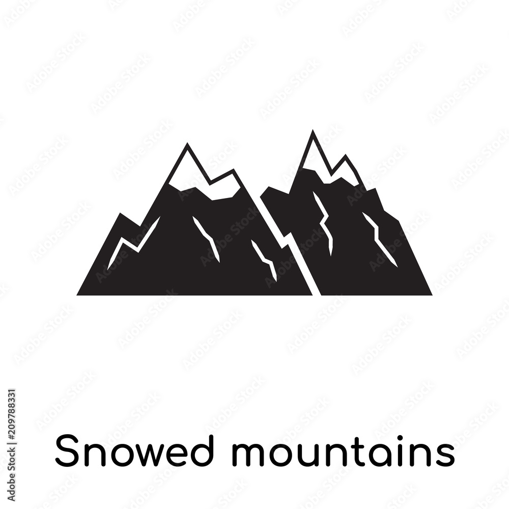 Snowed mountains icon vector sign and symbol isolated on white background, Snowed mountains logo concept icon Snowed mountains icon vector sign and symbol isolated on white background, Snowed mountains logo concept icon