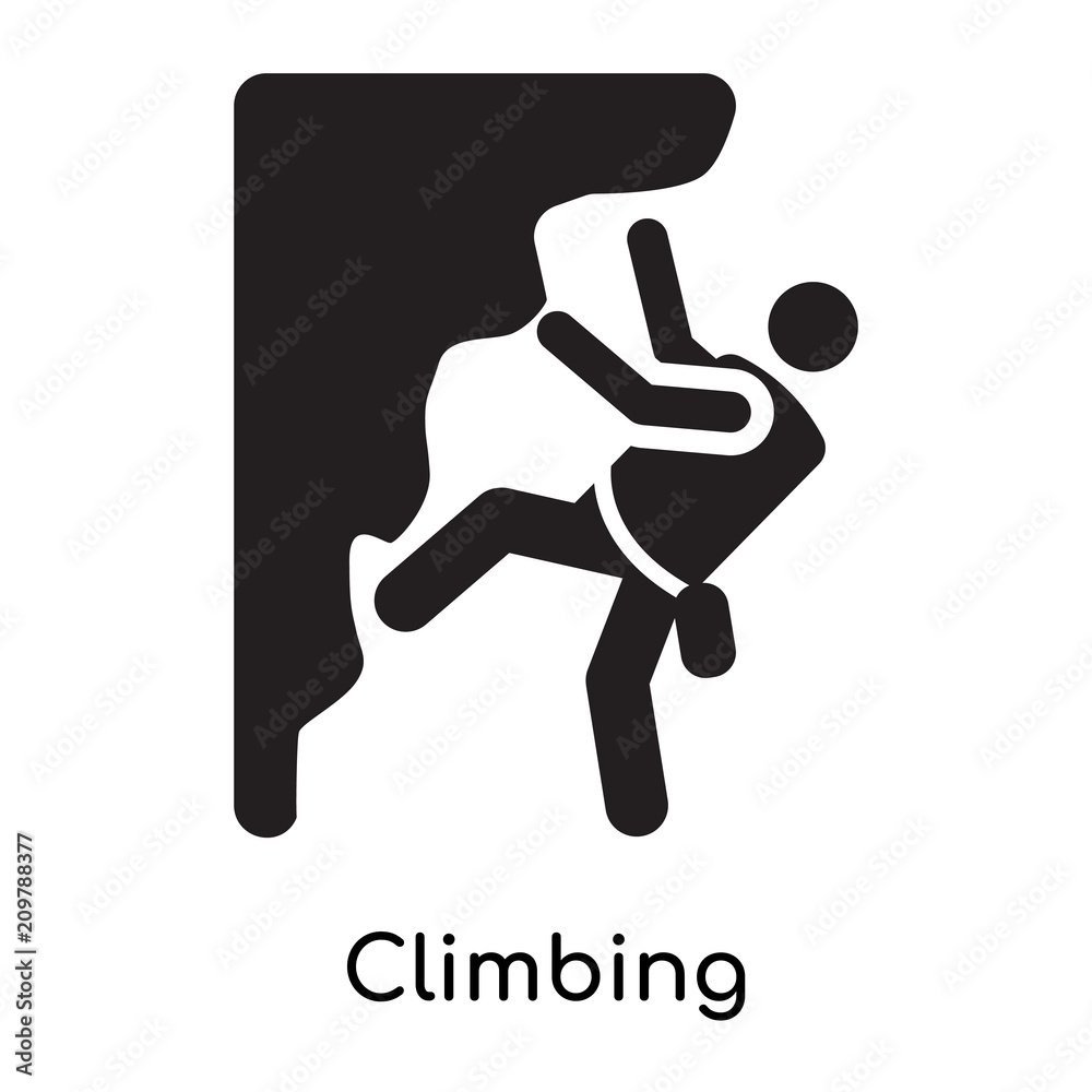 Climbing icon vector sign and symbol isolated on white background, Climbing logo concept icon Climbing icon vector sign and symbol isolated on white background, Climbing logo concept icon