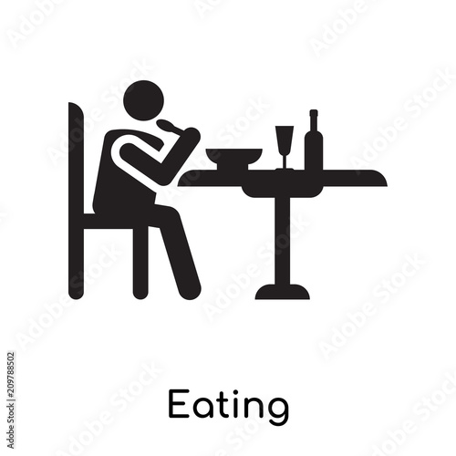 Eating icon vector sign and symbol isolated on white background, Eating logo concept icon