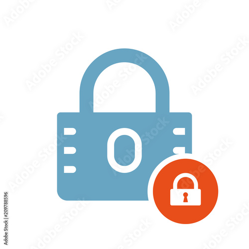 Padlock icon, security icon with padlock sign. Padlock icon and security, protection, privacy symbol