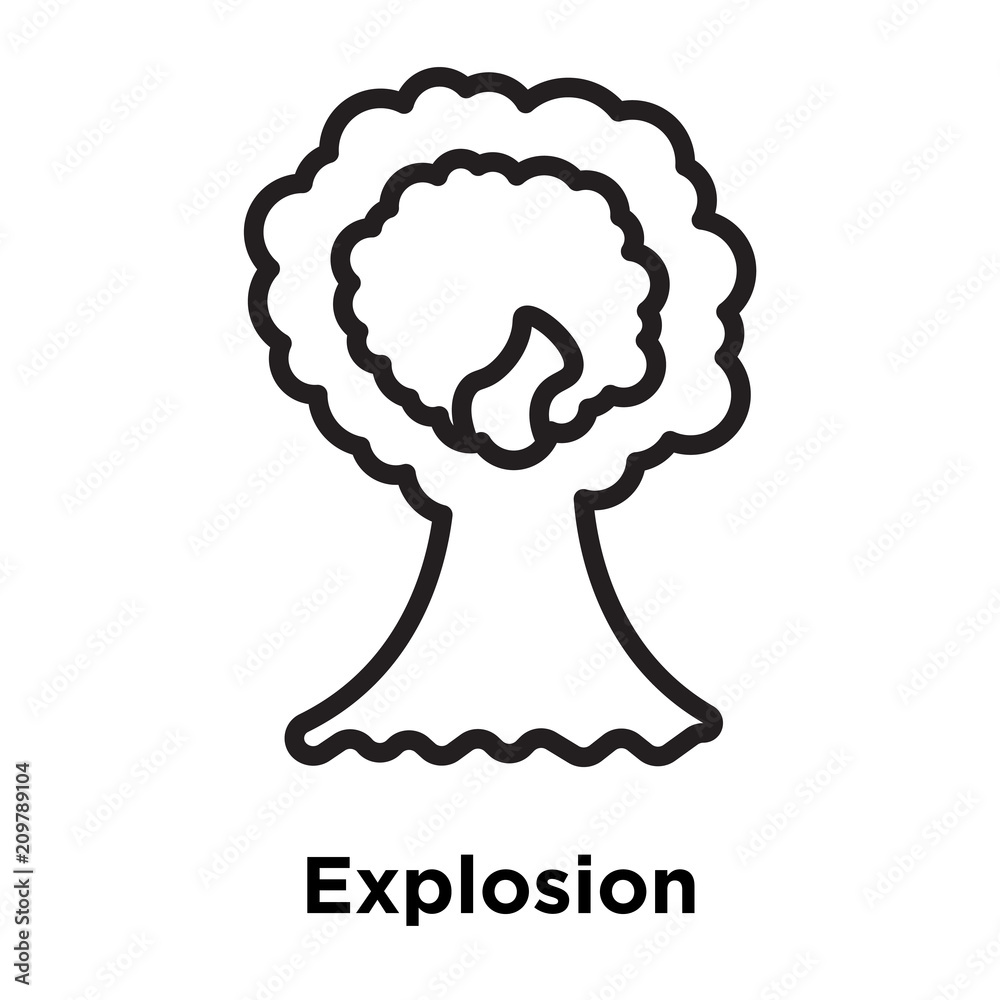 Explosion icon vector sign and symbol isolated on white background, Explosion logo concept, outline symbol, linear sign Explosion icon vector sign and symbol isolated on white background, Explosion logo concept, outline symbol, linear sign