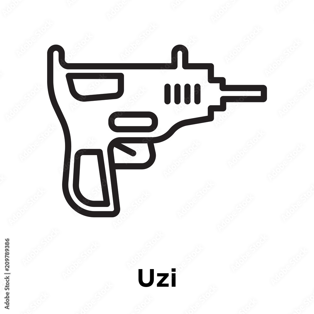 Uzi icon vector sign and symbol isolated on white background, Uzi logo concept, outline symbol, linear sign