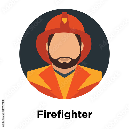 Firefighter icon vector sign and symbol isolated on white background, Firefighter logo concept