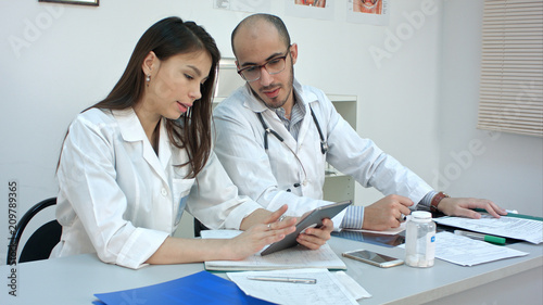 Everyday routine of medical workers in the office
