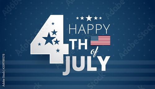 Happy 4th of July Independence Day USA - blue background vector photo