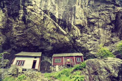 The Helleren houses in Jossingfjord, Norway photo