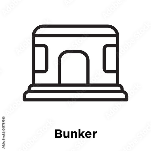 Bunker icon vector sign and symbol isolated on white background, Bunker logo concept, outline symbol, linear sign