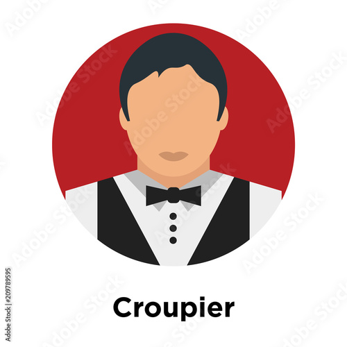 Croupier icon vector sign and symbol isolated on white background, Croupier logo concept