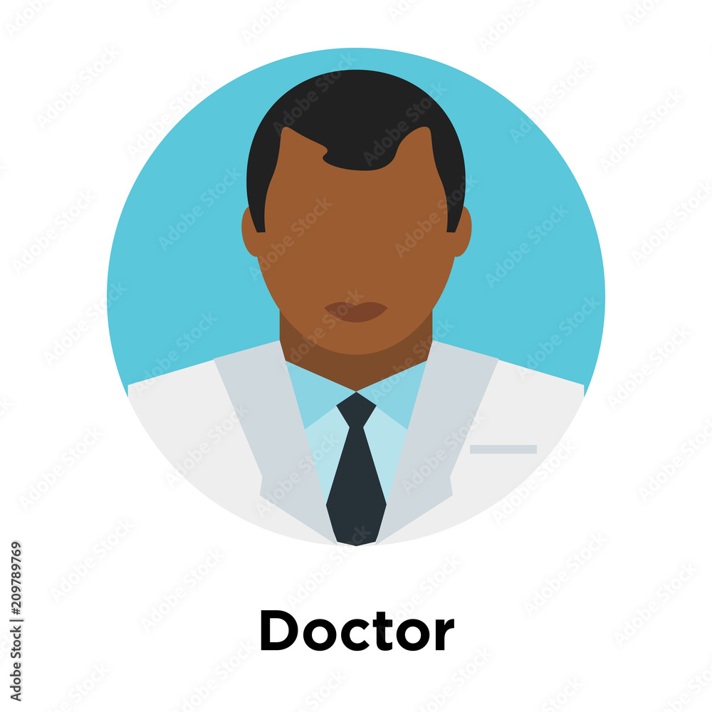 Doctor icon vector sign and symbol isolated on white background, Doctor logo concept