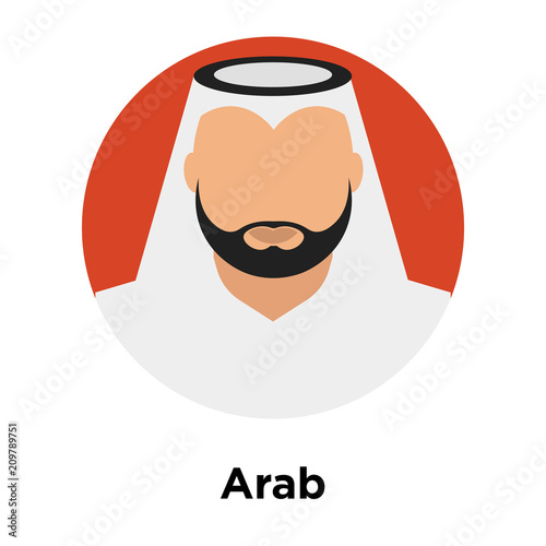 Arab icon vector sign and symbol isolated on white background, Arab logo concept