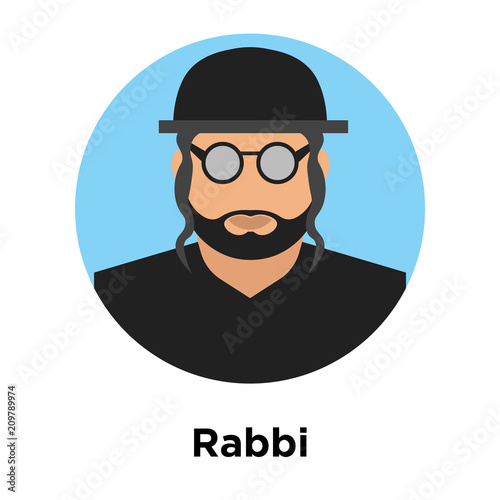 Rabbi icon vector sign and symbol isolated on white background, Rabbi logo concept