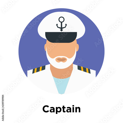 Captain icon vector sign and symbol isolated on white background, Captain logo concept