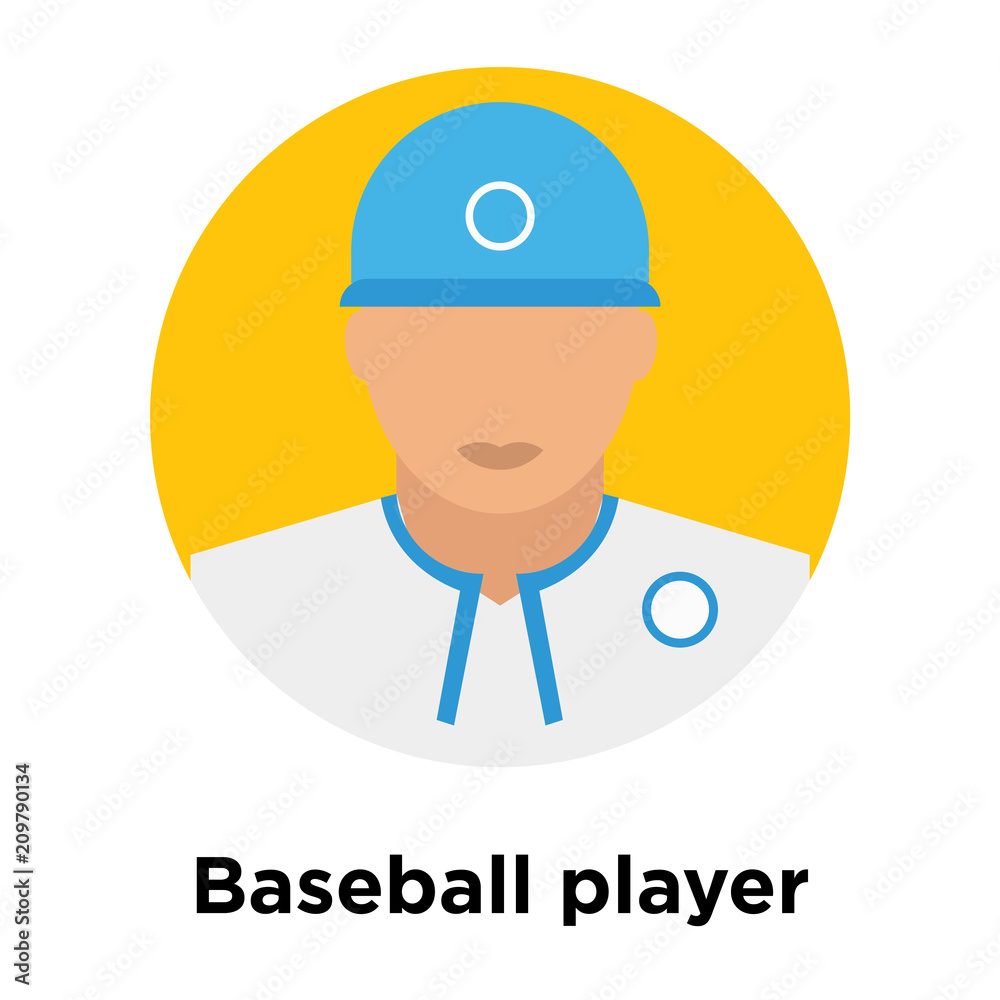 Baseball player icon vector sign and symbol isolated on white background, Baseball player logo concept