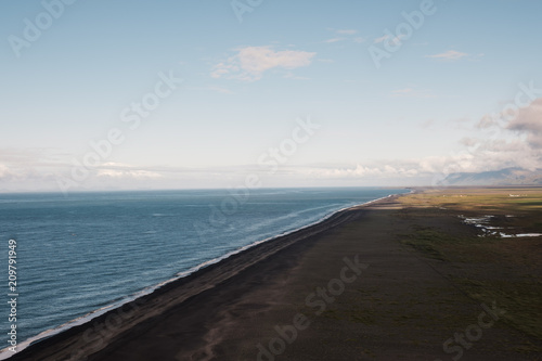 Shore with cliff shadow in iceland