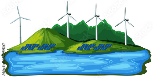 Natural Wind Power on White Background