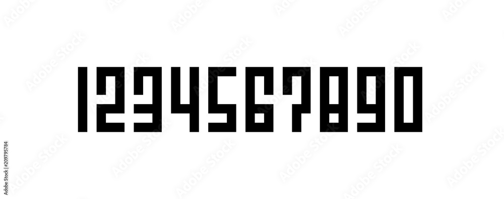 Square Style Lettering Number, Set of Pixel Art Numbers, From Zero To ...
