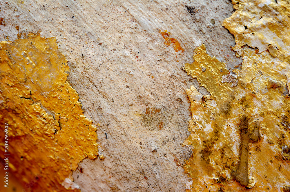 Grunge and golden wall texture background. Decorative wall paint.Can be use for wallpaper or background texture.