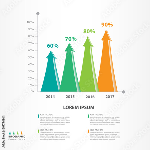 Infographic elements vector for business, arrow 3d icon, brochure flyer template, presentation, web, banner design, advertisement, Diagram, Process Chart, number, options, Timeline Slide photo