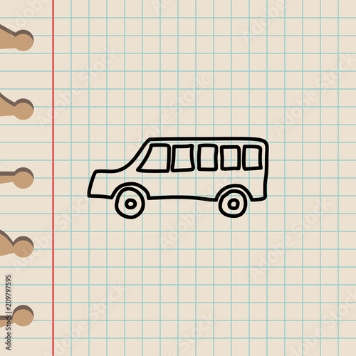 school bus sketch icon. Element of education icon for mobile concept and web apps. Outline school bus sketch icon can be used for web and mobile
