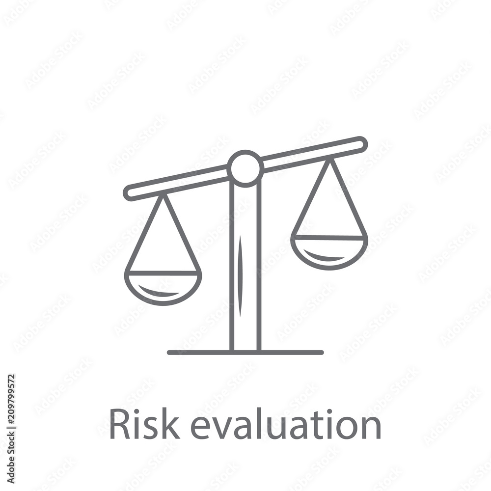 Risk evaluation Libra icon. Simple element illustration. Risk evaluation Libra symbol design from Insurance collection set. Can be used for web and mobile Risk evaluation Libra icon. Simple element illustration. Risk evaluation Libra symbol design from Insurance collection set. Can be used for web and mobile