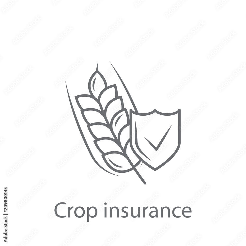 Crop Insurance icon. Simple element illustration. Crop Insurance symbol design from Insurance collection set. Can be used for web and mobile Crop Insurance icon. Simple element illustration. Crop Insurance symbol design from Insurance collection set. Can be used for web and mobile