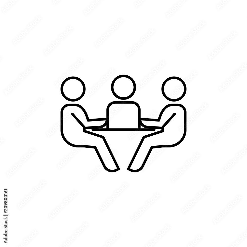 business discussion line icon. Element of business organisation icon for mobile concept and web apps. Thin line business discussion icon can be used for web and mobile business discussion line icon. Element of business organisation icon for mobile concept and web apps. Thin line business discussion icon can be used for web and mobile