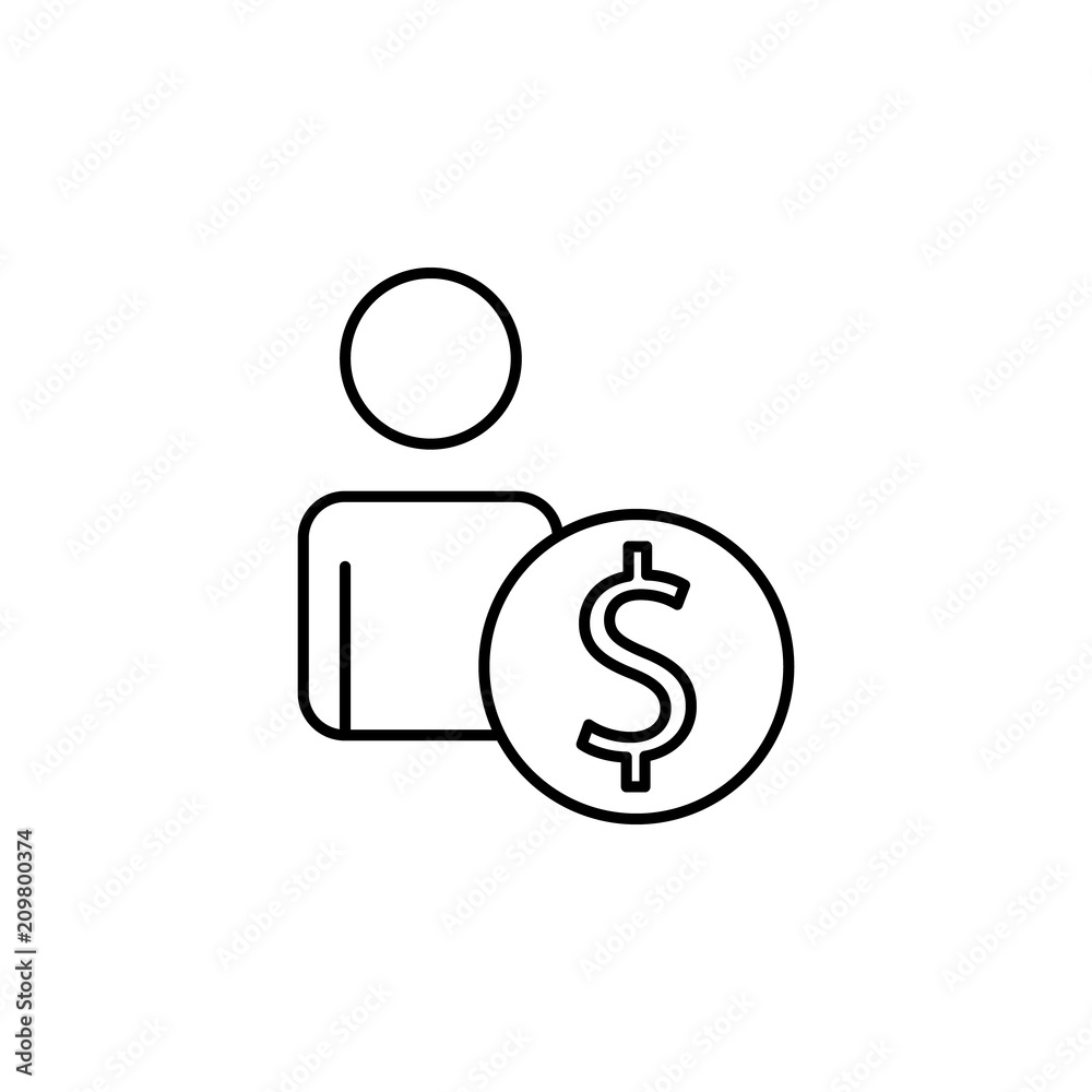 employee salary line icon. Element of business organisation icon for mobile concept and web apps. Thin line employee salary icon can be used for web and mobile employee salary line icon. Element of business organisation icon for mobile concept and web apps. Thin line employee salary icon can be used for web and mobile