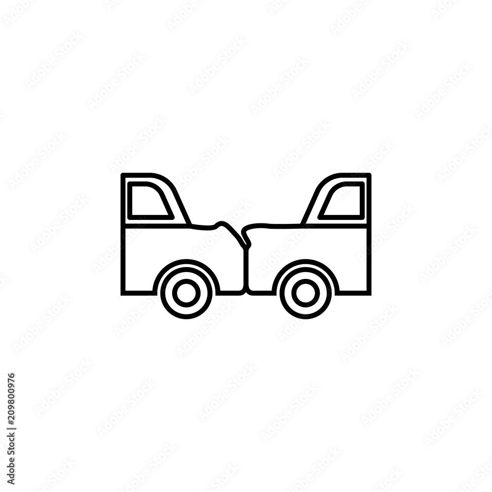 car accident line icon. Element of insurance sign for mobile concept and web apps. Thin line car accident icon can be used for web and mobile. Premium icon