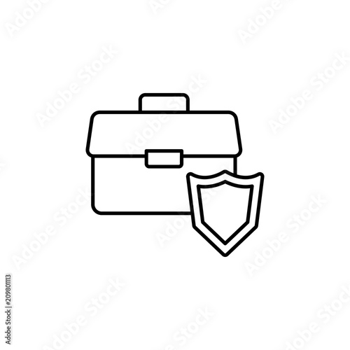 diplomat and shield line icon. Element of insurance sign for mobile concept and web apps. Thin line diplomat and shield icon can be used for web and mobile. Premium icon