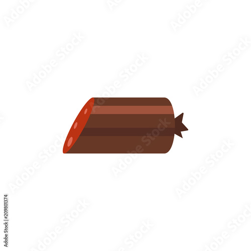 piece of sausage colored illustration. Element of colored food icon for mobile concept and web apps. Detailed piece of sausage icon can be used for web and mobile