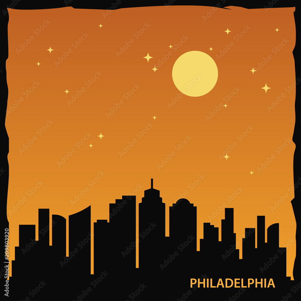 Philadelphia City Skyline Logo Template