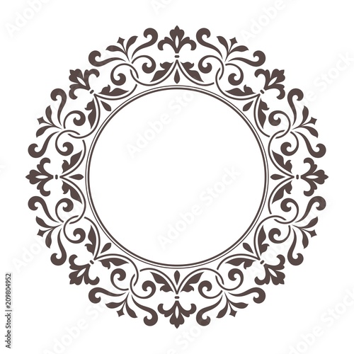 Fototapeta Naklejka Na Ścianę i Meble -  Decorative round frame for design template.