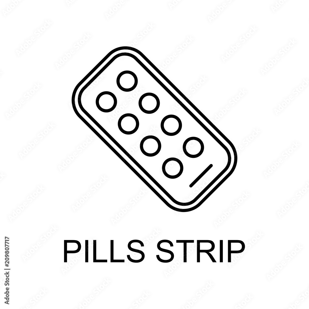 pills strip line icon. Element of medicine icon with name for mobile concept and web apps. Thin line pills strip icon can be used for web and mobile pills strip line icon. Element of medicine icon with name for mobile concept and web apps. Thin line pills strip icon can be used for web and mobile