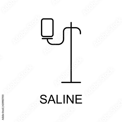 saline line icon. Element of medicine icon with name for mobile concept and web apps. Thin line saline icon can be used for web and mobile