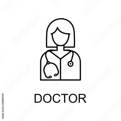 doctor line icon. Element of medicine icon with name for mobile concept and web apps. Thin line doctor icon can be used for web and mobile