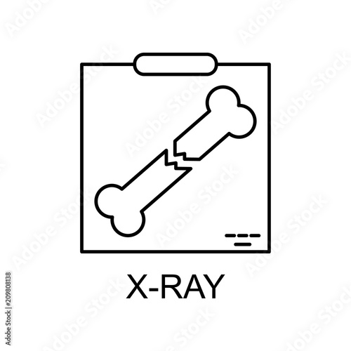 x-ray line icon. Element of medicine icon with name for mobile concept and web apps. Thin line x-ray icon can be used for web and mobile