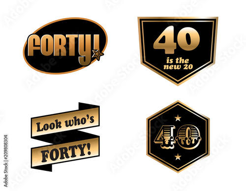 40th birthday badges