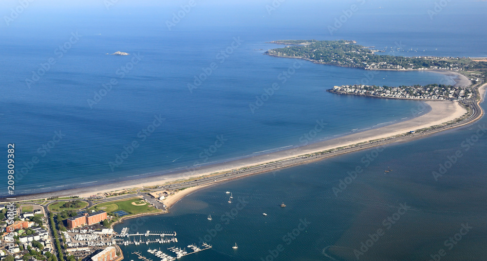 New England Aerial View: Road to Nahant Island