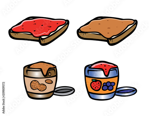 Peanut butter and jelly jars 