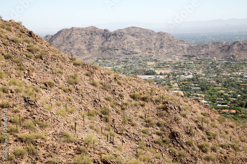 Desert landscape on Camelback mountain in Scottsdale, Arizona