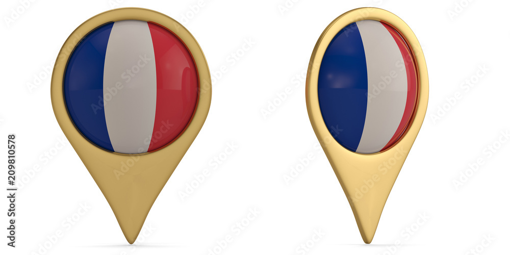 France flag symbol isolated on white background. 3D illustration. France flag symbol isolated on white background. 3D illustration.