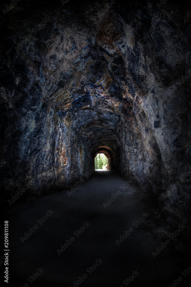 Myra Canyon Tunnel in Kelowna, BC, Canada