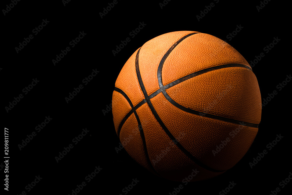Isolated of Basketball on Black Background