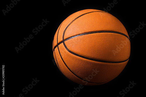 Isolated of Basketball on Black Background