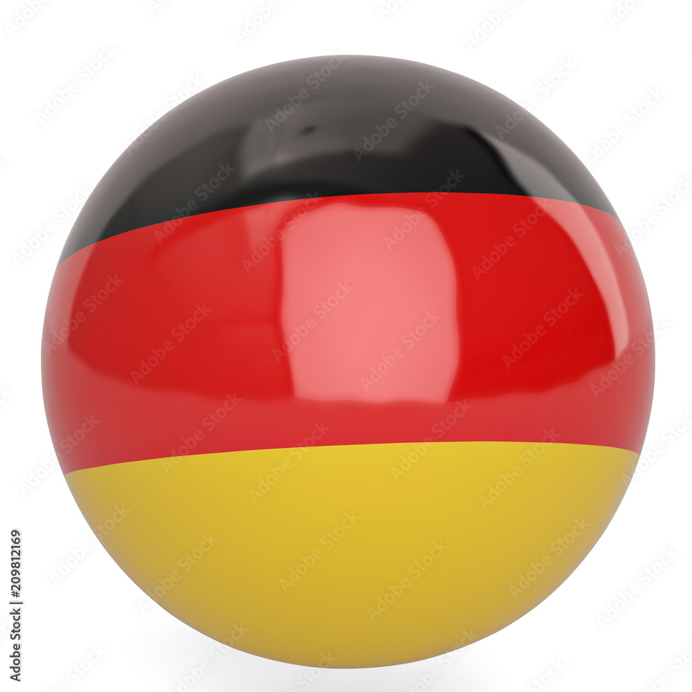 Germany flag ball symbol isolated on white background. 3D illustration. Germany flag ball symbol isolated on white background. 3D illustration.