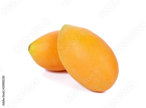 sweet Marian plum thai fruit isolated on white background (Mayongchid Maprang Marian Plum and Plum Mango,Thailand)