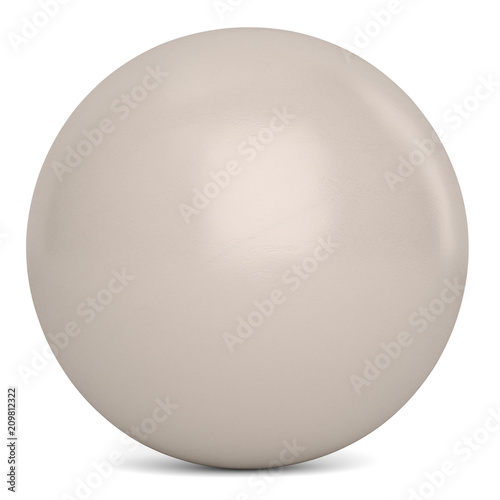 Shiny white pearl isolated on white background. 3D illustration.