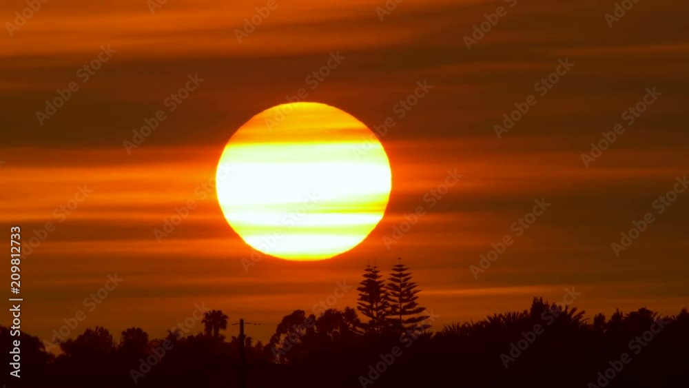 Sunset Over Horizon Trees Time Lapse Sunset Over Horizon Trees Time Lapse